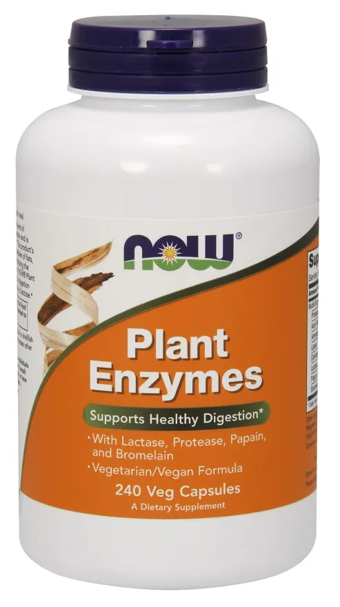 NOW Foods - Plant Enzymes, Enzymy Roślinne, 240 vkaps