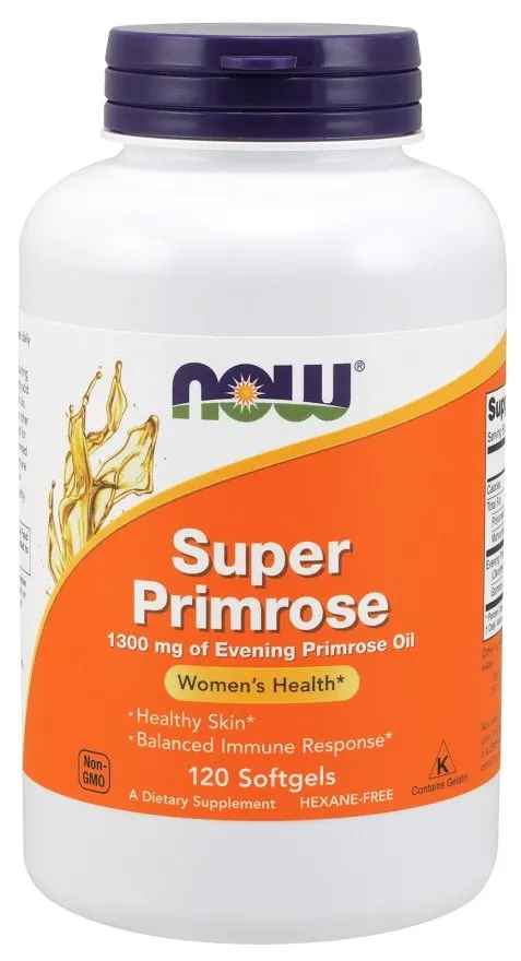 NOW Foods - Super Primrose, Olej z Wiesiołka, 1300mg, 120 kapsułek miękkich
