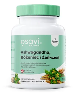 Osavi - Ashwagandha + Różeniec i Żeń-szeń, 60 vkaps