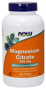 NOW Foods - Cytrynian Magnezu, Magnesium Citrate, 200 mg, 250 tabletek
