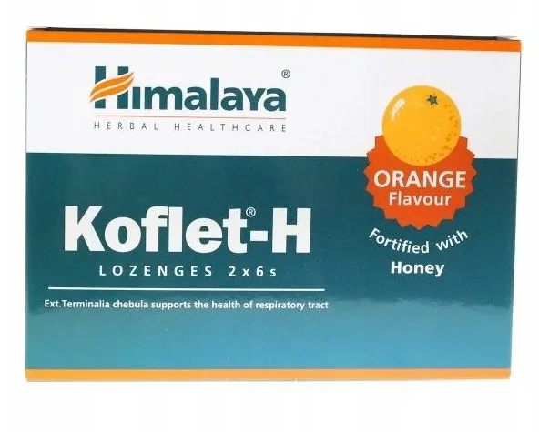 Himalaya - Koflet-H, Pomarańcza, 12 tabletek do ssania