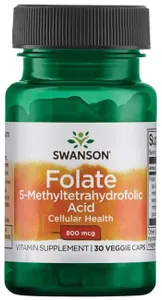 Swanson - Folate, Folian, 800mcg, 30 vkaps