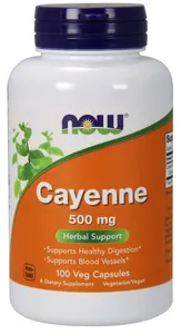 NOW Foods - Cayenne, Pieprz Kajeński, 500mg, 100 vkaps