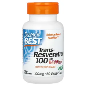 Doctor's Best - Trans-Resweratrol + ResVinol-25, 100mg, 60 vkaps