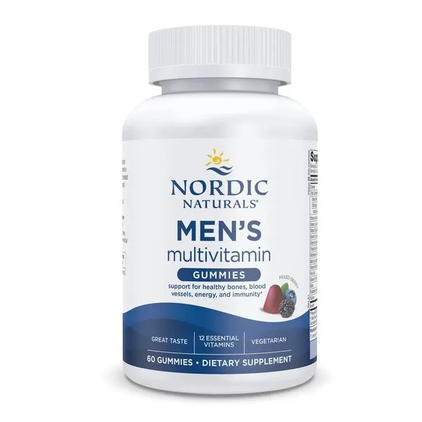 Nordic Naturals - Men's Multivitamin Gummies, Multiwitaminy dla Mężczyzn, Mixed Berry, 60 żelek