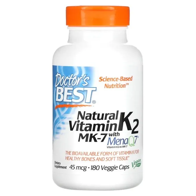 Doctor's Best - Naturalna Witamina K2 MK7 z MenaQ7, 45mcg, 180 vkaps