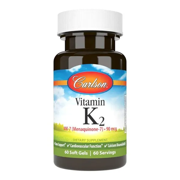 Carlson Labs - Witamina K2 MK-7, 90mcg, 60 kapsułek miękkich