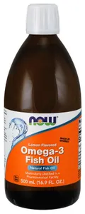 NOW Foods - Omega-3 Olej Rybny, Cytrynowy, 500ml