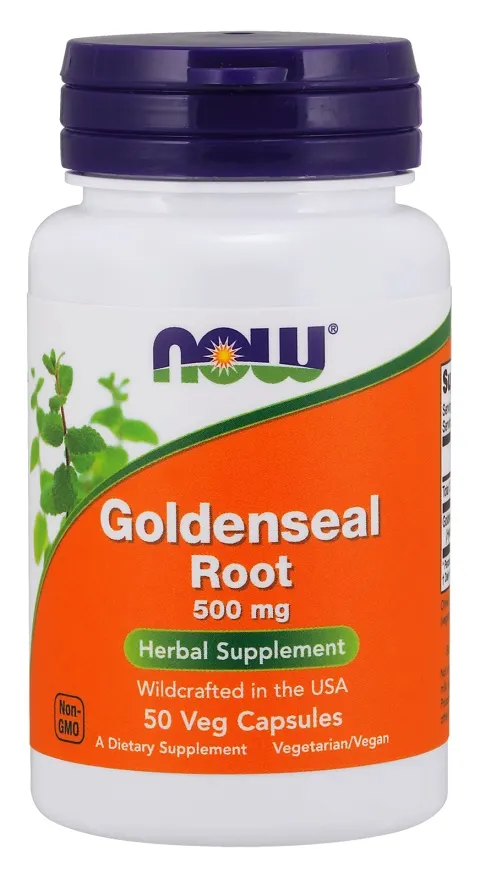 NOW Foods - Gorzknik Kanadyjski, Goldenseal Root, 500mg, 50 kapsułek