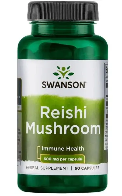 Swanson - Grzyby Reishi, 600mg, 60 kapsułek