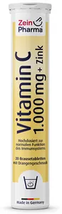Zein Pharma - Witamina C + Cynk, Pomarańcza, 20 tabletek musujących