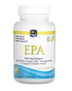 Nordic Naturals - EPA, 1210mg Omega 3, Smak Cytrynowy, 60 kapsułek miękkich