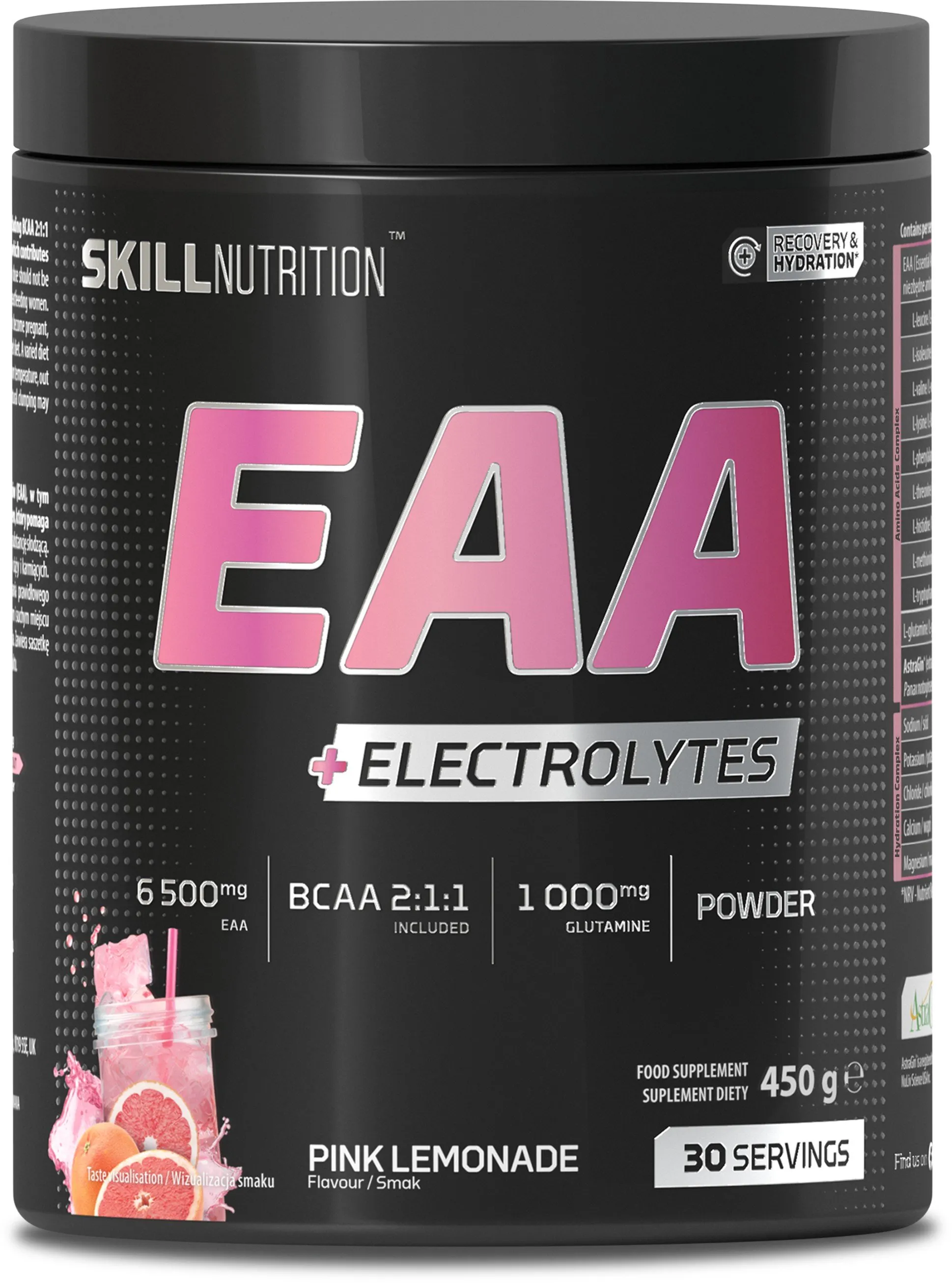 Skill Nutrition - Aminokwasy EAA + Elektrolity, Pink Lemonade, 450g