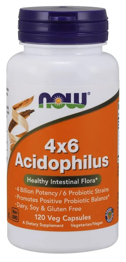 NOW Foods - Acidophilus 4x6, Probiotyki, 120 vkaps