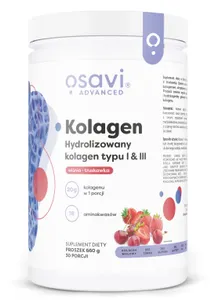 Osavi - Kolagen Hydrolizowany Typu I & III, Wiśnia-Truskawka, 660g
