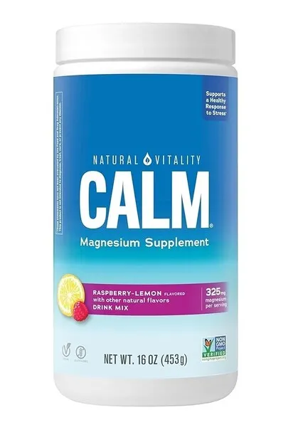 Natural Vitality - Natural Calm, Raspberry Lemon, Proszek, 453g