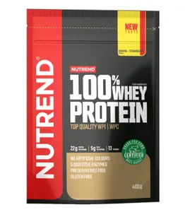 Nutrend - Odżywka Białkowa 100% Whey Protein, Banan + Truskawka, Proszek 400g