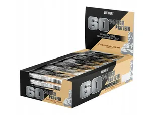 Weider - 60% Protein Bar, Cookies & Cream, 24 batony