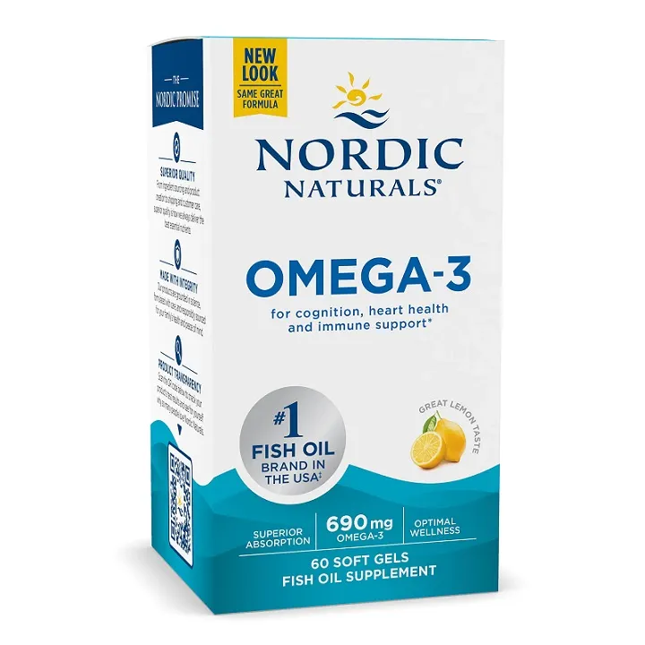 Nordic Naturals - Omega 3, 690mg, Cytryna, 60 kapsułek miękkich