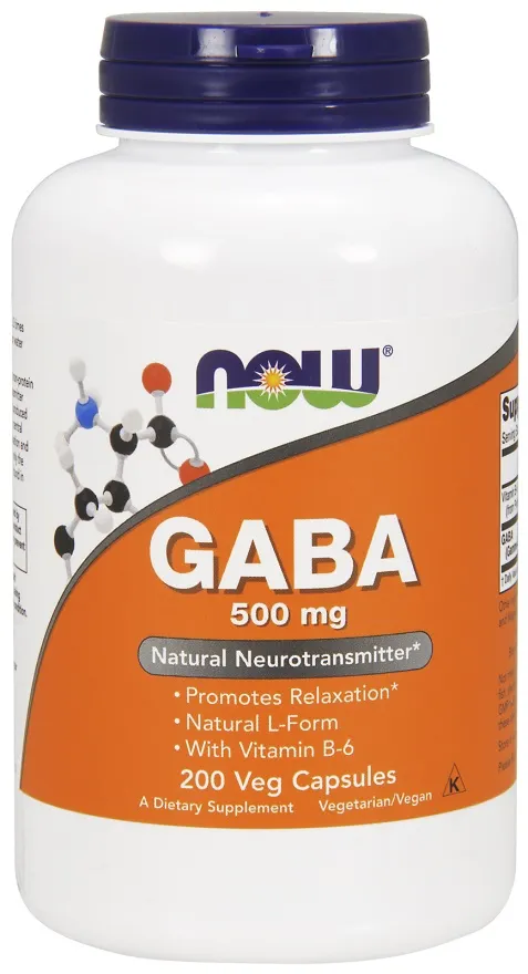 NOW Foods - GABA z Witaminą B6, 500mg, 200 vkaps