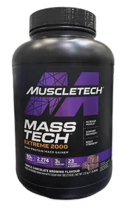 MuscleTech - Mass-Tech Extreme 2000, Gainer, Triple Chocolate Brownie, Proszek, 2720g