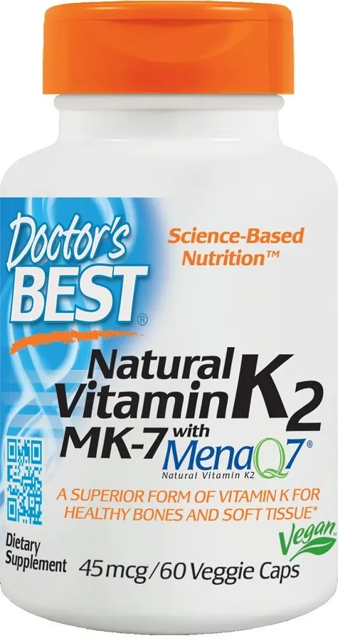 Doctor's Best - Witamina K2 MK7 + MenaQ7, 45mcg, 60 vkaps
