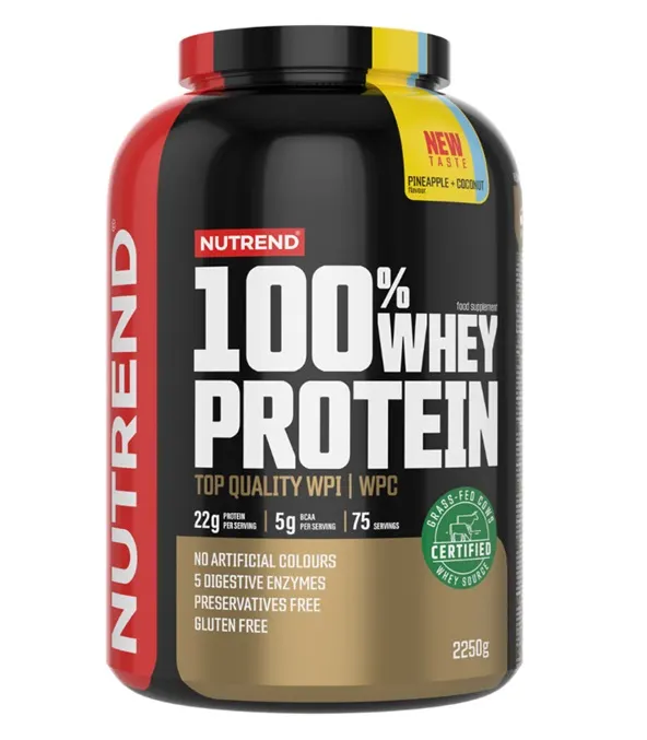 Nutrend - Odżywka Białkowa 100% Whey Protein, Pineapple + Coconut, Proszek 2250g