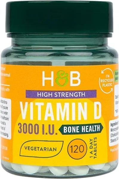 Holland & Barrett - High Strength Vitamin D, 3000 IU, 120 tabletek