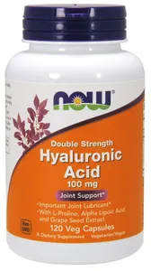 NOW Foods - Kwas Hialuronowy, Hyaluronic Acid, 100mg, , 120 vkaps