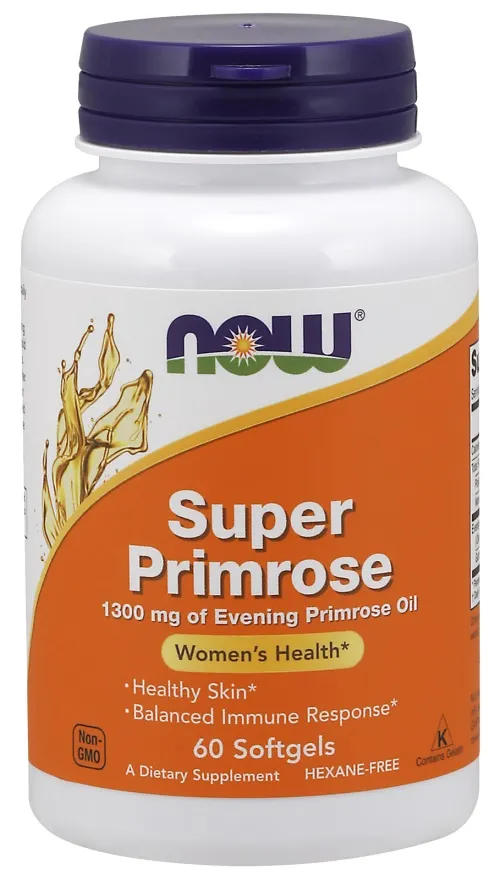 NOW Foods - Super Primrose, Olej z Wiesiołka, 1300mg, 60 kapsułek miękkich