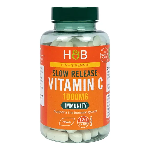 Holland & Barrett - Slow Release Vitamin C, 1000mg, 120 tabletek wegańskich