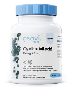 Osavi - Cynk + Miedź, 15mg + 1mg, 60 vkaps