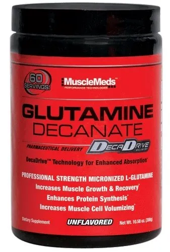 MuscleMeds - Glutamina, Glutamine Decanate, Unflavored, Proszek, 300g