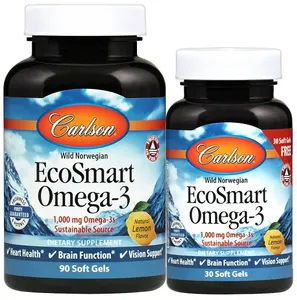 Carlson Labs - EcoSmart Omega-3, Cytryna, 90 + 30 kapsułek miękkich