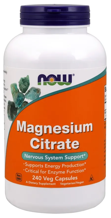 NOW Foods - Cytrynian Magnezu, Magnesium Citrate, 400mg, 240 vkaps