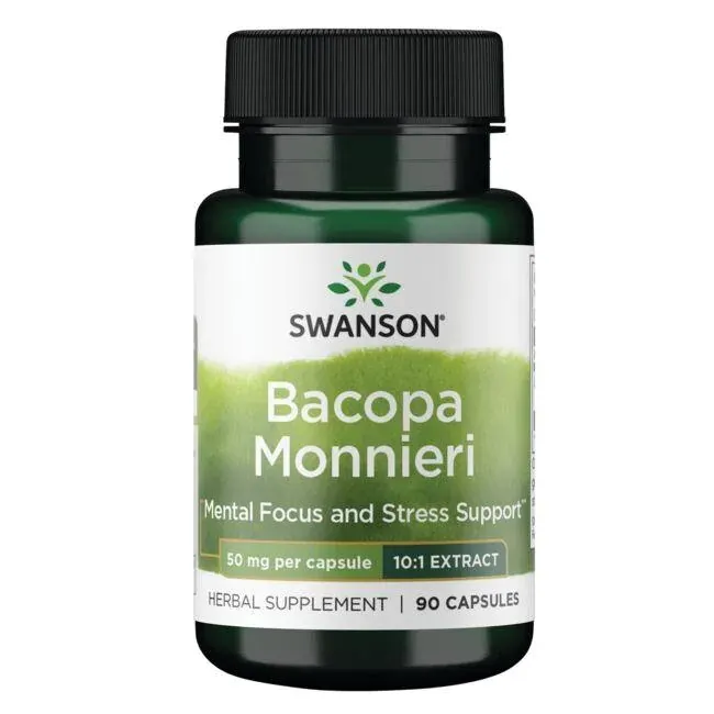 Swanson - Bacopa Monniera, 10:1 Ekstrakt, 50mg, 90 kapsułek