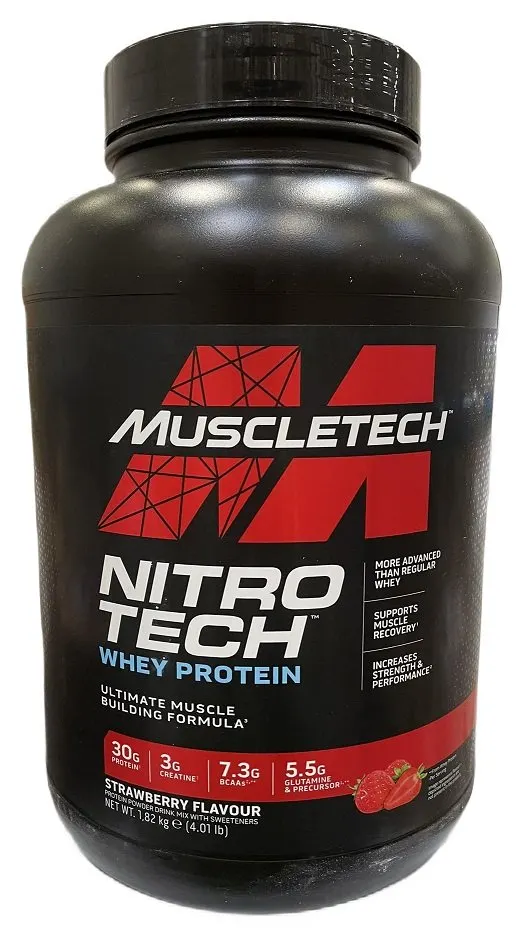 MuscleTech - Odżywka Białkowa, Nitro-Tech, Strawberry, Proszek, 1820g