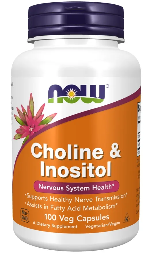 NOW Foods - Cholina i Inozytol, 500mg, 100 kapsułek