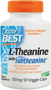 Doctor's Best - L-Teanina z Suntaniną, 150mg, 90 vkaps