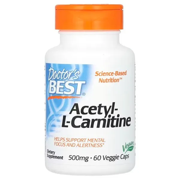 Doctor's Best - Acetyl L-Karnityna, HCI, 500mg, 60 vkaps