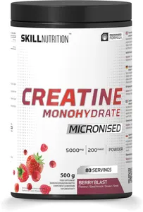 Skill - Kreatyna, Mikronizowany Monohydrat, Jagoda, Proszek, 500g