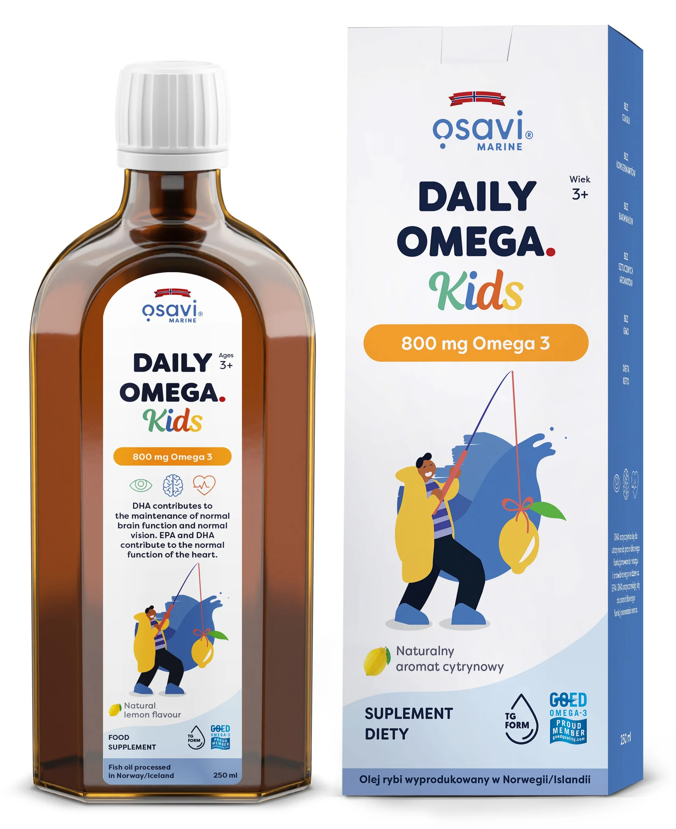 Osavi - Daily Omega Kids, 800mg Omega 3, Cytryna, 250 ml