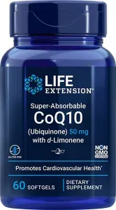 Life Extension - Super-Wchłanialny CoQ10 (ubichinon) z D-Limonenem, 100mg, 60 kapsułek miękkich