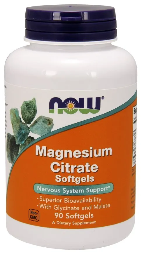 NOW Foods - Cytrynian Magnezu, Magnesium Citrate, 90 kapsułek miękkich