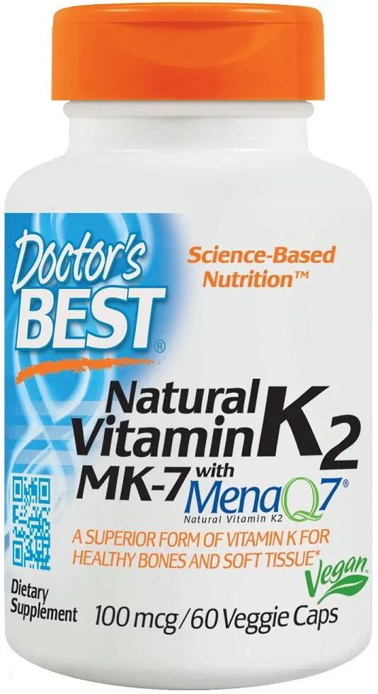 Doctor's Best - Naturalna Witamina K2 MK7 z MenaQ7, 100mcg, 60 vkaps