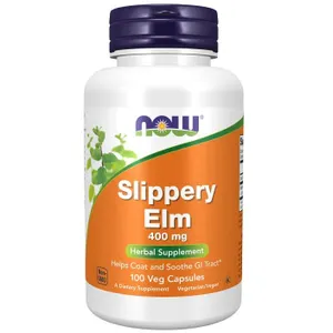 NOW Foods - Slippery Elm, Wiąz Czerowny, 400mg, 100 kapsułek
