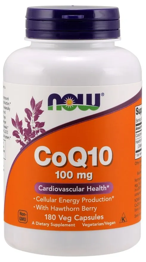 NOW Foods - Koenzym Q10 + Jagoda Głogowa, 100mg, 180 vkaps