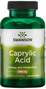 Swanson - Kwas Kaprylowy, 600mg, 60 kapsułek miękkich