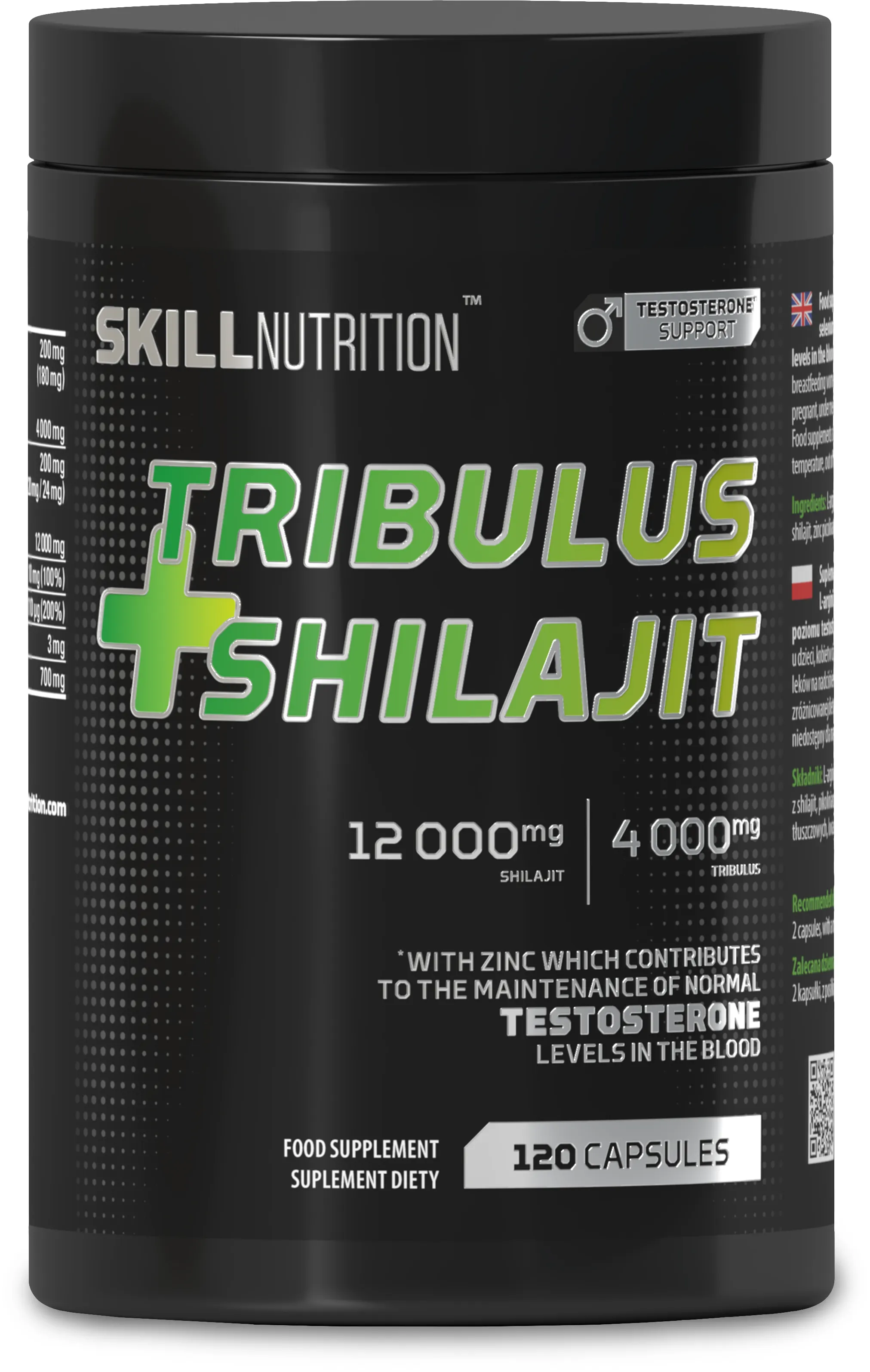 Skill - Tribulus + Shilajit, 120 vkaps