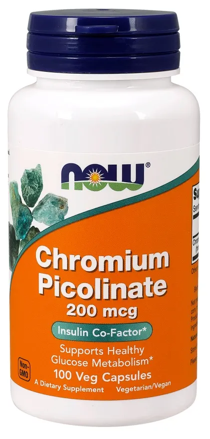 NOW Foods - Chromium Picolinate, 200mcg, 100 kapsułek